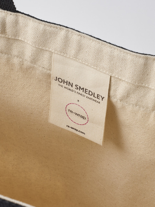 【日本限定】JOHN SMEDLEY×re-wrap オーガニックコットンキャンバスバッグ｜LARGE 詳細画像 NATURAL 8